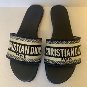 Christian Dior Dway Slides Navy Blue - Size 40 (US 9)